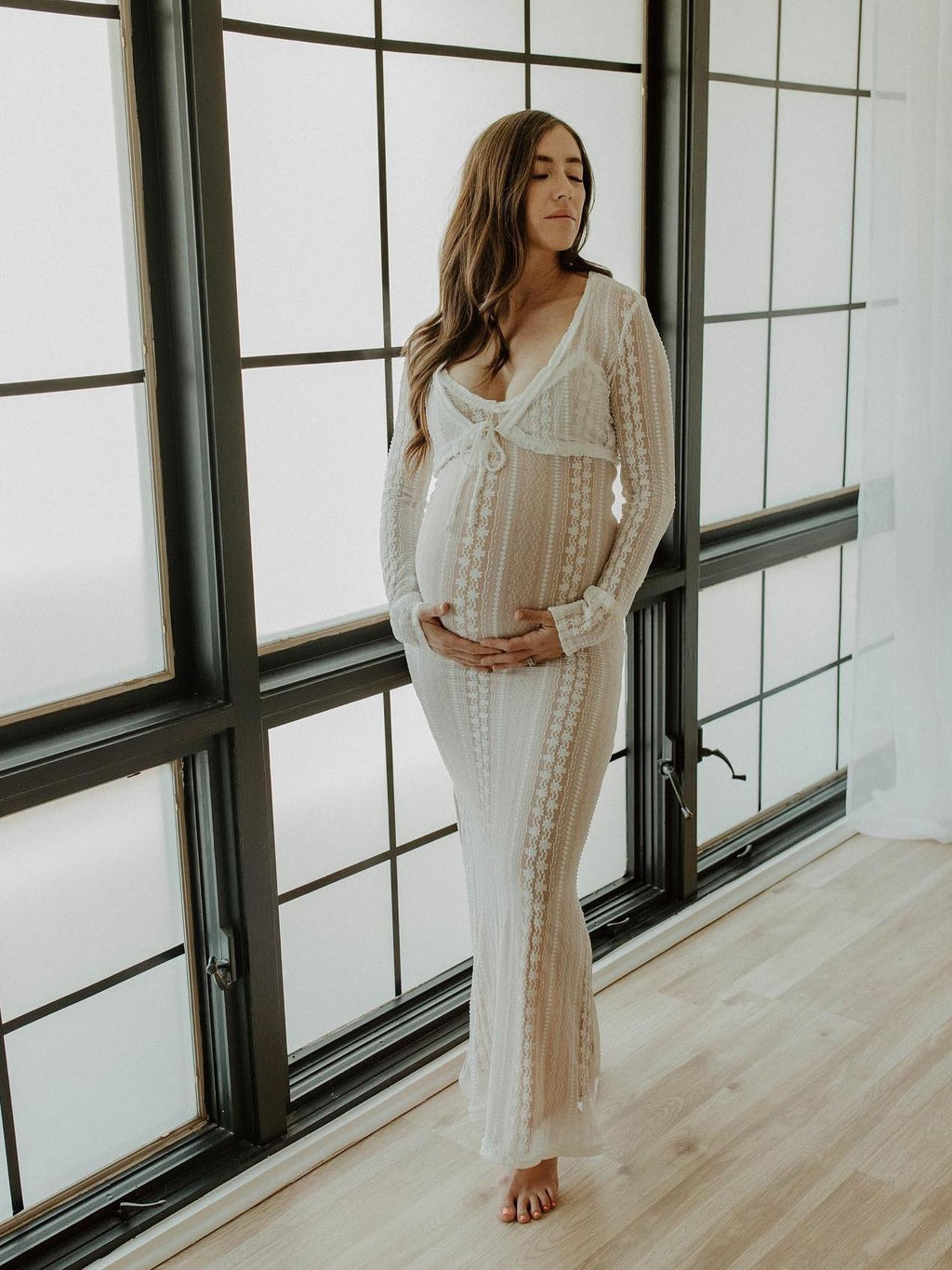 Momyknows Ivory Lace Two Piece Set Side Slit V-neck Cami Maxi Dress And Crop Cardigan Elegant Going Out Maternity Photoshoot Baby Shower Maxi Dress Momyknows Ivory Lace Two Piece Set Side Slit V-neck Cami Maxi Dress And Crop Cardigan Elegant Going Out Maternity Photoshoot Baby Shower Maxi Dress