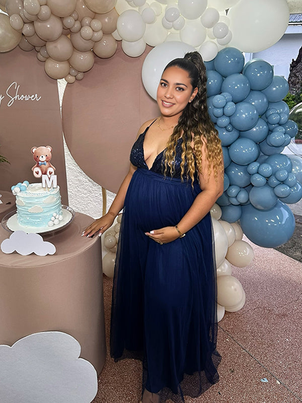 Momyknows Glitter Sequin Tulle Side Slits Big Swing Cami Backless Eleg Momyknows Glitter Sequin Tulle Side Slits Big Swing Cami Backless Eleg