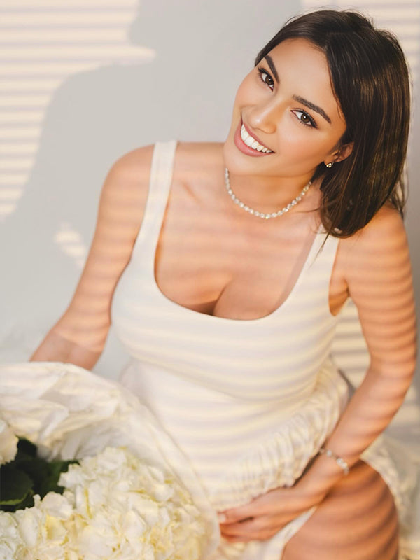 Momyknows White Tank Ruched High Slit Asymmetrical Hem Maternity Maxi Dress