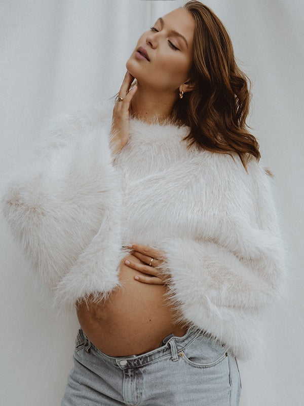 Momyknows Grey loose Maternity Pullover Sweater