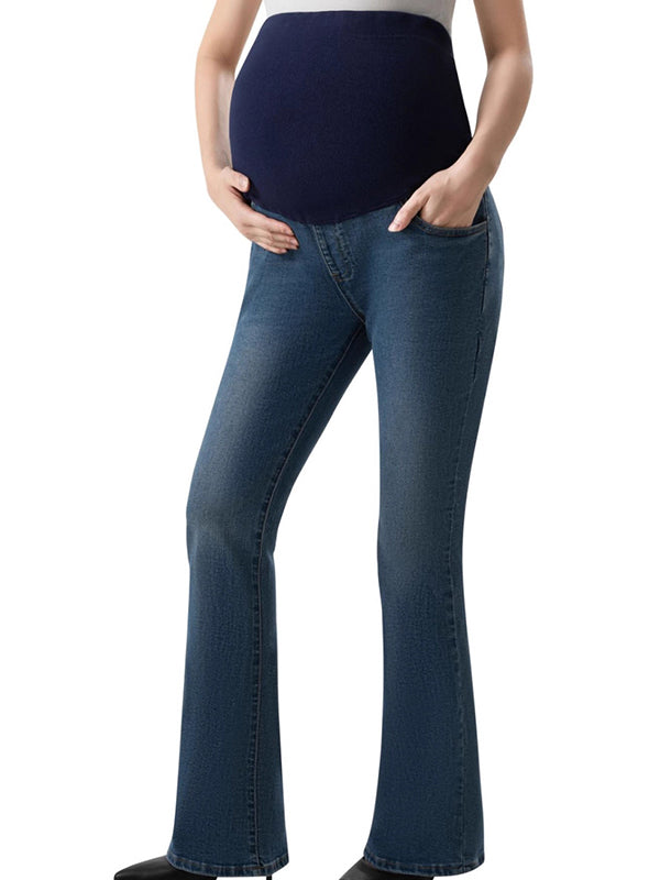 Momyknows Blue Cropped Daily Maternity Jeans