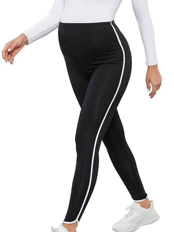 Momyknows Line Hit Color Skinny Stretchy Sport Yoga Comfy Slim Maternity Leggings