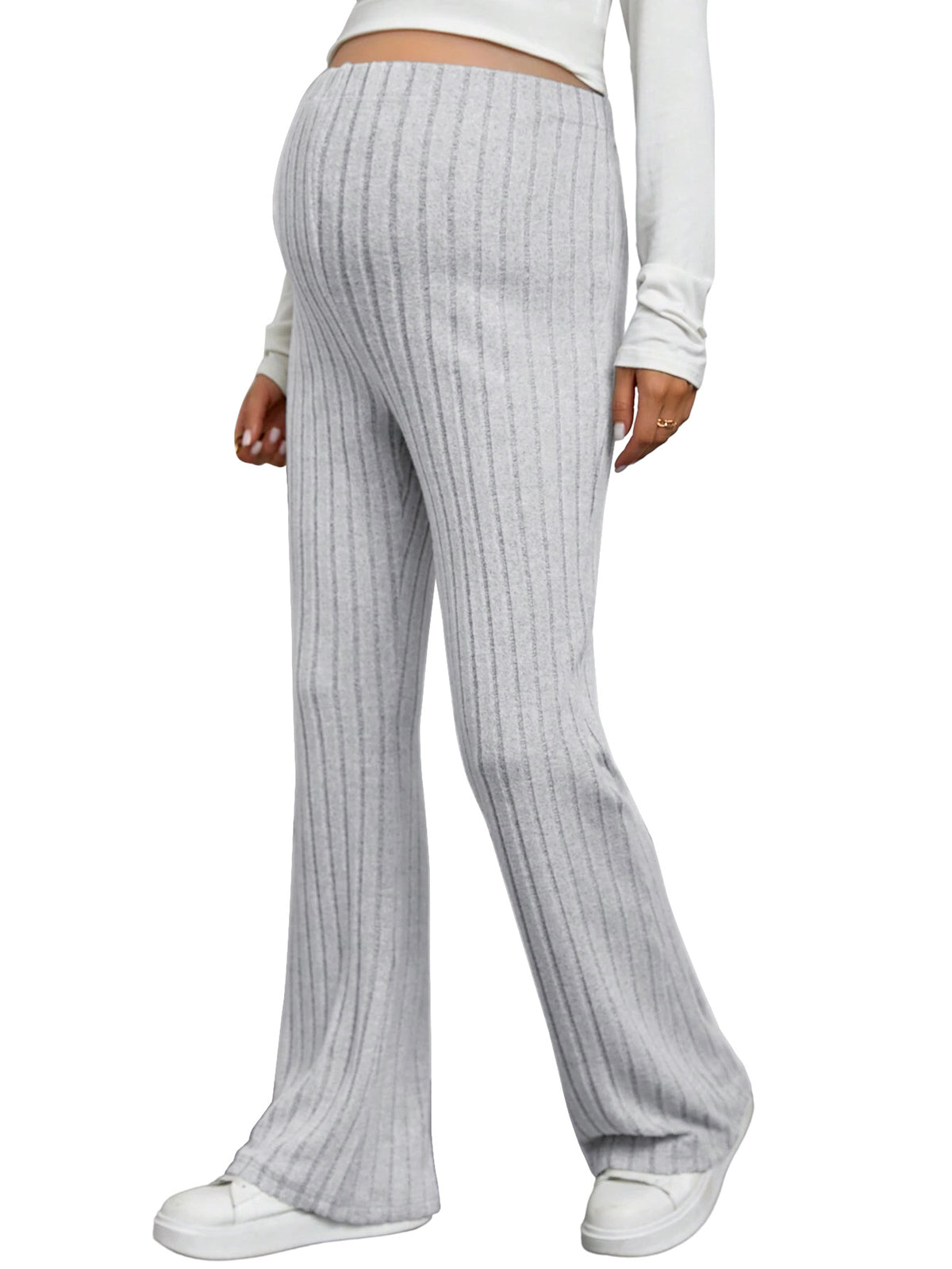 Momyknows Light Grey Adjust Waist Daily Maternity Pants