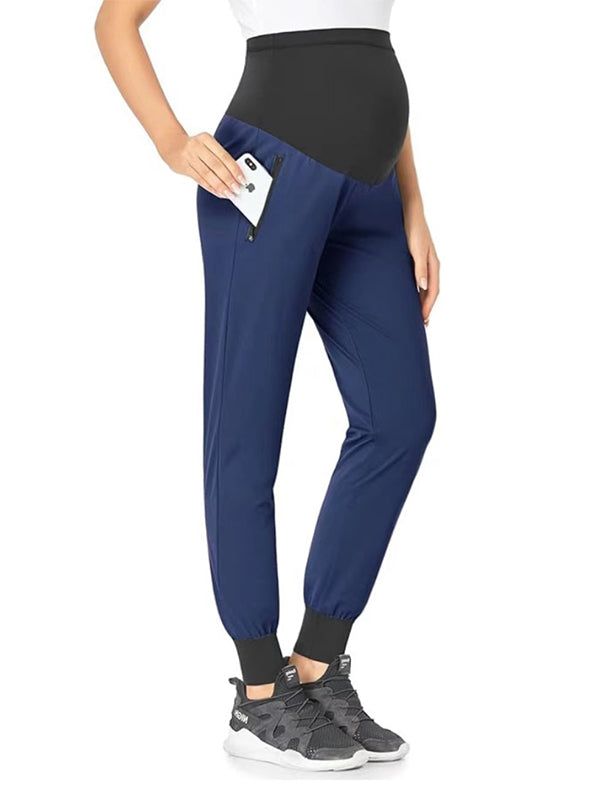 Momyknows Over Belly Pockets Zipper Sport Going Out Comfy aternity Pants