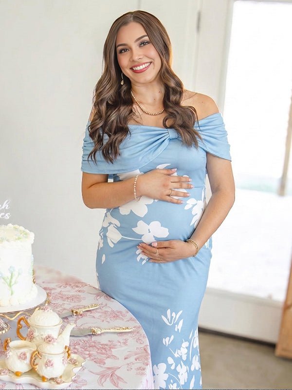 floral maternity dress maxi Momyknows Off Shoulder Ruched Ruffle Bodycon Dress, Green / XL maerke_bloomsbury Leather Dress Obsession: Shop Please note that the Heels:8.5cm