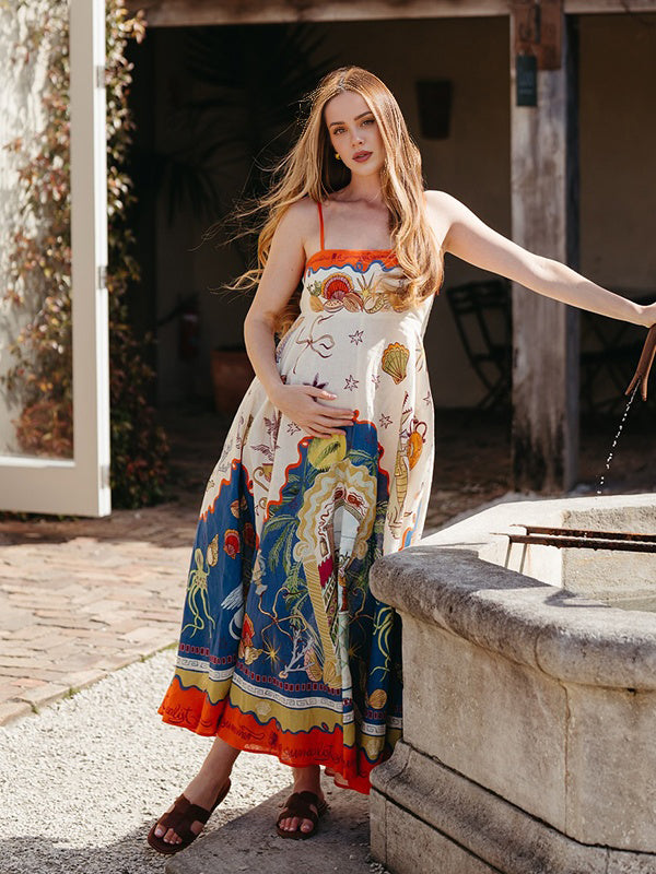 flowy maxi dress maternity Pink Floral Flowy Tiered Maternity Maxi Dress  PinkBlush