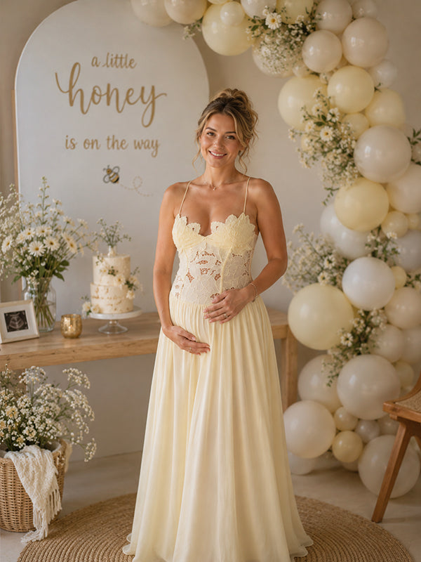gold dress for pregnant lady Eliza Maternity Dress Short Gold Rush