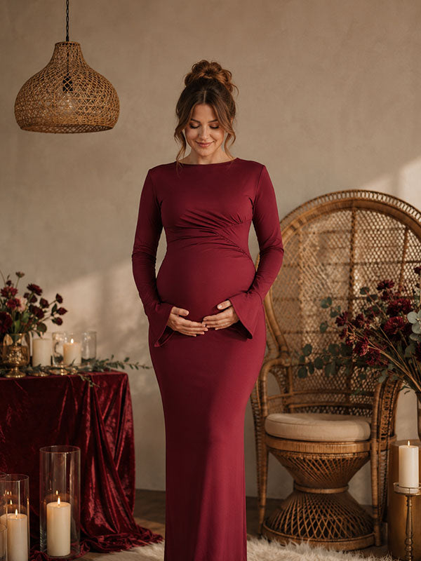 red bodycon maternity dress Ruched Photoshoot Maxi Dresses designed to hug your Maxi dress fall2022 Sparkly Light Blue Chiffon Size:34X32