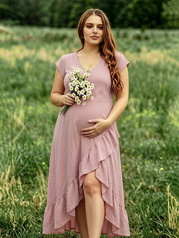 boho maternity dress photoshoot Estelle 2-Piece Boho Maternity Photoshoot Dress