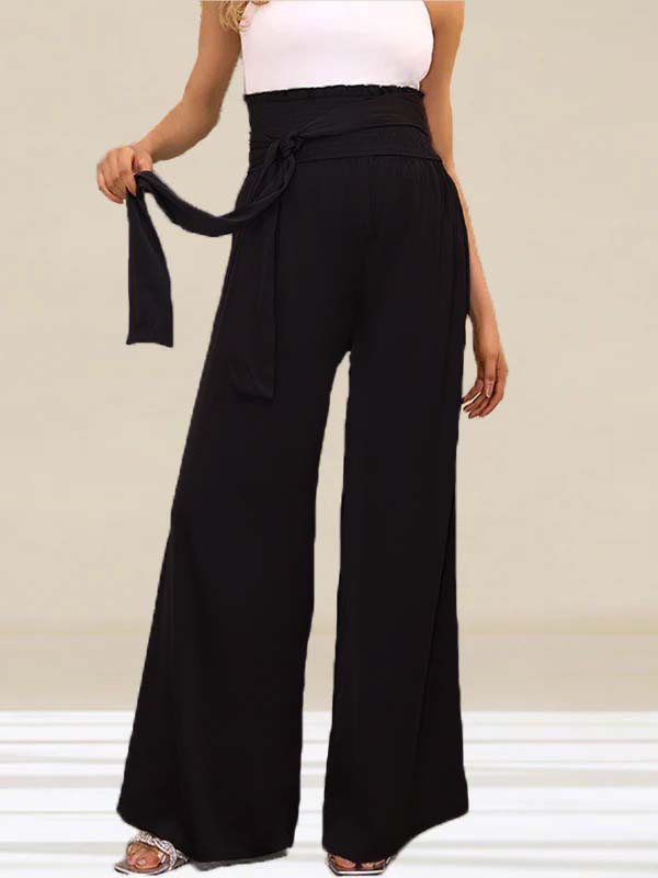 Momyknows Drawstring Wide Leg Palazzo Pants Maternity Other Bottoms