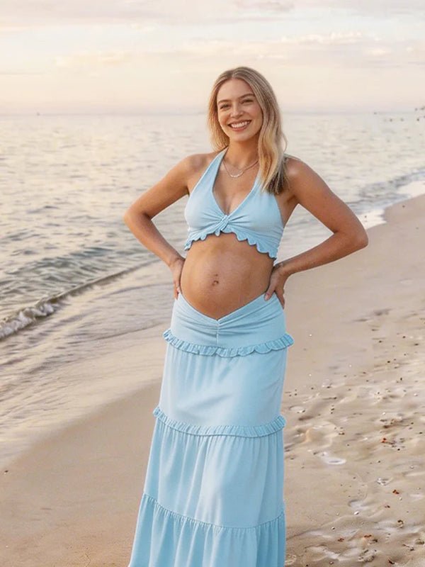 blue dress for beach photoshoot Mythical Kind of Love Slate Blue Maxi Dress