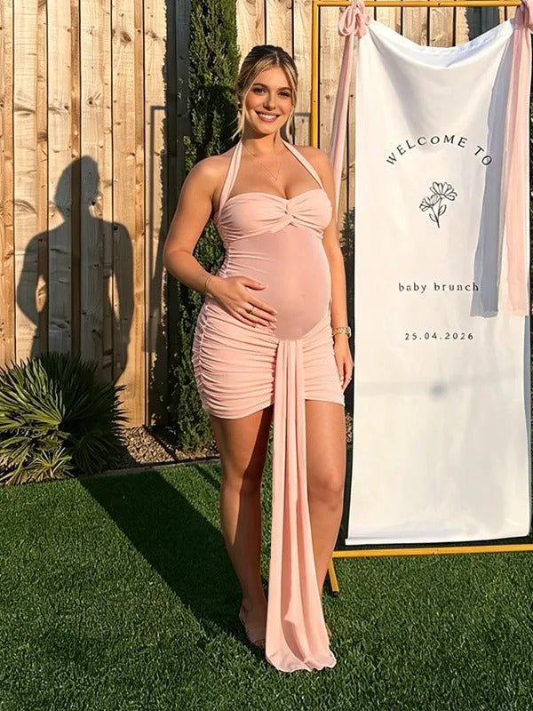 pink maternity dress for baby shower Dresses Shower, Off the Shoulder Pregnancy Photoshoot Maxi Gown for Women, Bunmp-Friendly Wedding Guest Outfit, Cocktail at Amazon Women's Clothing store Pregnancy Photoshoot Dress Peauty Pink Maternity Dress Baby