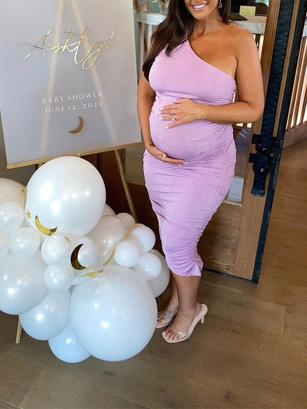 purple baby shower dress PinkBlush Lavender Lace Mesh Overlay Maternity Maxi 71cm;2XL Purple Pregnant Dress Party Chic