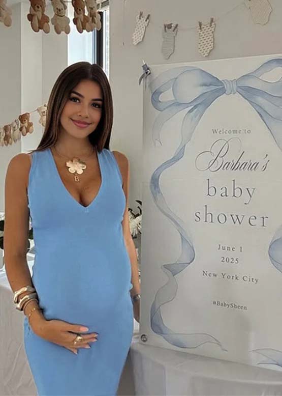 Momyknows Blue Crochet Bodycon Babyshower Party Maternity Maxi Dress