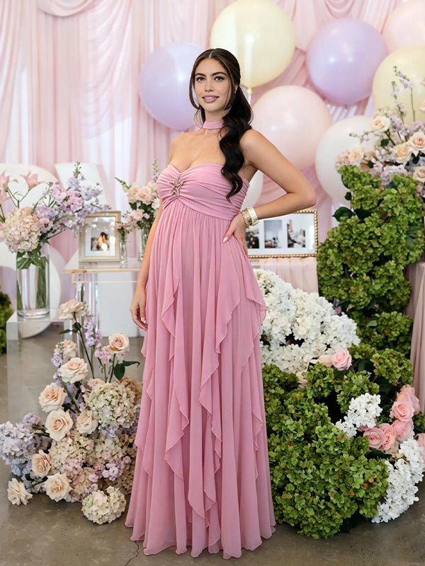 light pink boat neck dress Women's Baby Pink Double Layer Slinky Boat Neck Wrap Detail Maxi Dress
