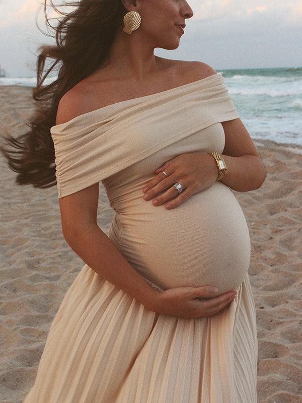 ripe off the shoulder maternity dress Ripe Maternity Maternity Luxe Knit Off Shoulder Dress