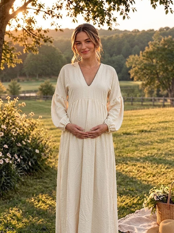 Daily Flowy Photoshoot Maternity Maxi Dress