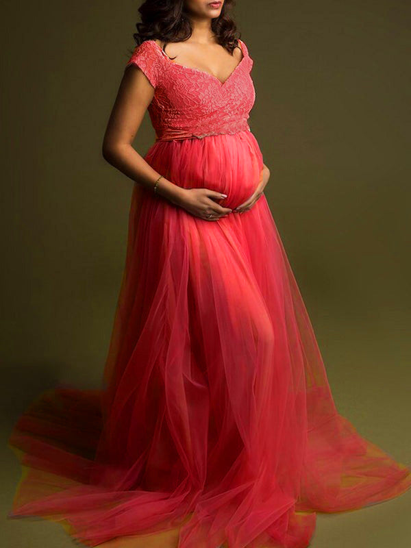 Lace Swing Maternity Dress