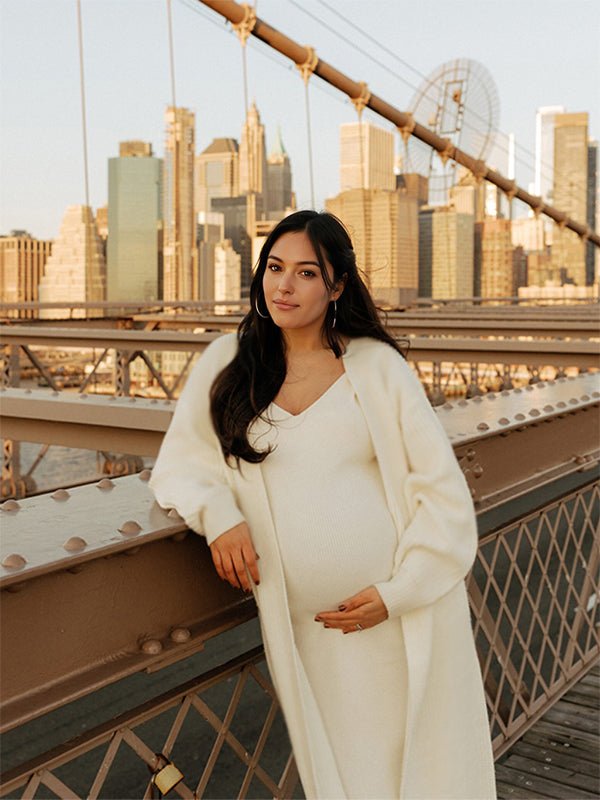 sweater dress cardigan Eloquii + this dress is perfect for any occasion Momyknows White Knitting V-Neck Bodycon