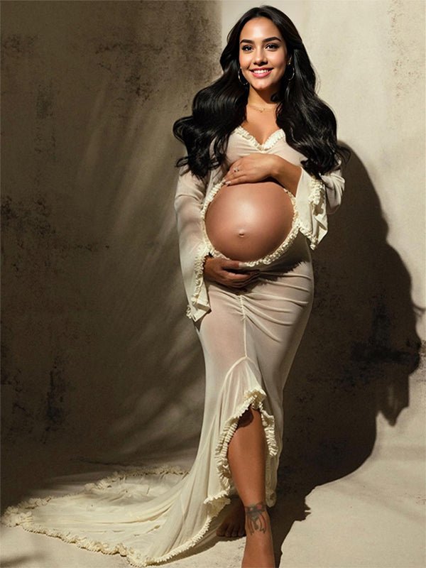 sheer dress for maternity shoot Esther Pearl