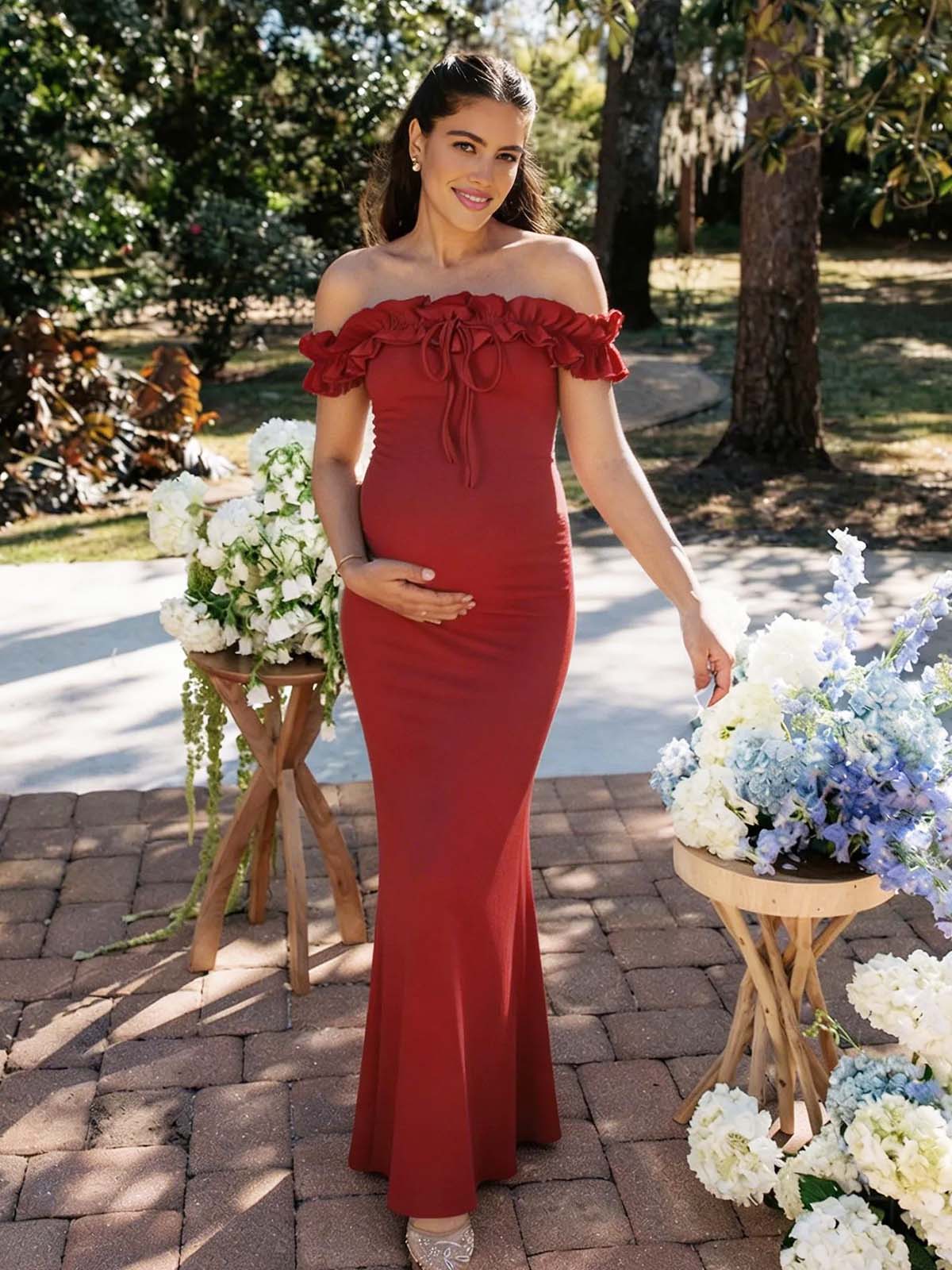 off shoulder ruffle trim dress Coral Coast Off Shoulder Ruffle Dress