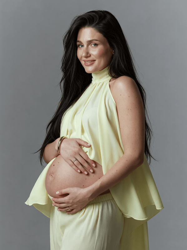Momyknows Chic Yellow Daily 2 Piece Set Irregular Flowy Halter Neck Vacation Photoshoot Maternity Tank Top Pant - Yellow - 3