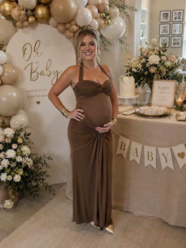 brown mesh ruched dress brown sheer dress Sheer Mesh Ruched Pleated Maxi Dress