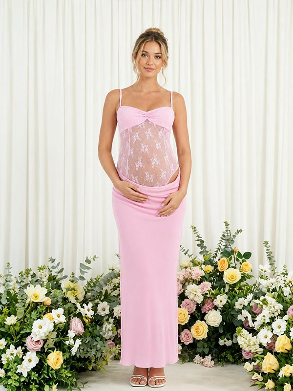 pink maternity midi dress US 4 / PINK