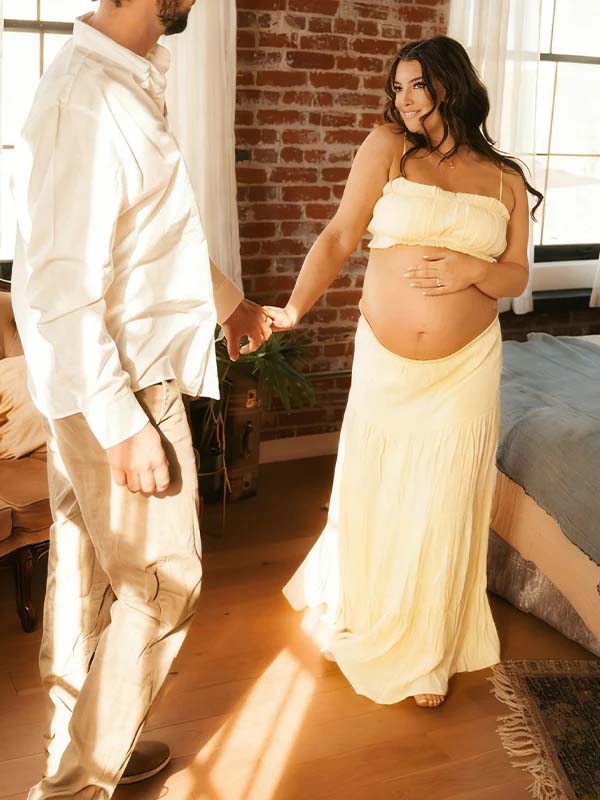 Momyknows Yellow 2-in-1 Ruffle Flowy Photoshoot Maternity Maxi Dress