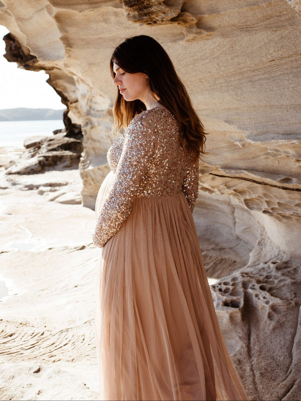 Gold For Baby Shower Tulle Long Sleeve Sequin Maternity Dress Momyknows Sequin Tulle Splicing Long Sleeve Party Gown Photoshoot Maternity Baby Shower Maxi Dress Gold For Baby Shower Tulle Long Sleeve Sequin Maternity Dress Momyknows Sequin Tulle Splicing Long Sleeve Party Gown Photoshoot Maternity Baby Shower Maxi Dress