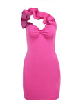 Momyknows Irregular Ruffle Bandeau One Shoulder Bodycon Chic Club Maternity Photoshoot Baby Shower Party Mini Dress