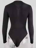 Momyknows Black Cut Out Crop Long Sleeve Fashion Chic Photoshoot Maternity Bodysuit