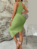 Momyknows Solid Oblique Shoulder Asymmetrical Hem One Shoulder Bodycon Maternity Midi Dress