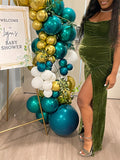 Momyknows Belly Friendly Spaghetti Strap Bandeau Side Slit Backless Babyshower Maternity Maxi Dress