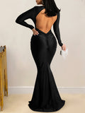 Momyknows Satin Backless Sweetheart Neckline Mermaid Christmas Holiday Elegant Eevning Gown Maternity Photoshoot Baby Shower Maxi Dress