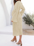 Momyknows Elegant Pleated Lace Up Cutout Falbala Flowy Daily Maternity Babyshower Maxi Dress