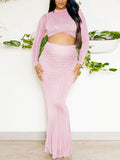Momyknows Belly Friendly Hot Drilling Cut Out Two Piece Bodycon Mermaid Party Babyshower Maternity Maxi Dress