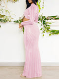 Momyknows Belly Friendly Hot Drilling Cut Out Two Piece Bodycon Mermaid Party Babyshower Maternity Maxi Dress