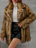 Momyknows Tan Faux Fur Jacket Shaggy Coat Warm Cardigan Daily Photoshoot Maternity Outerwear