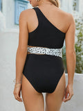 Momyknows Cut out Oblique Shoulder One piece Bikini Beach Maternity Swimsuit