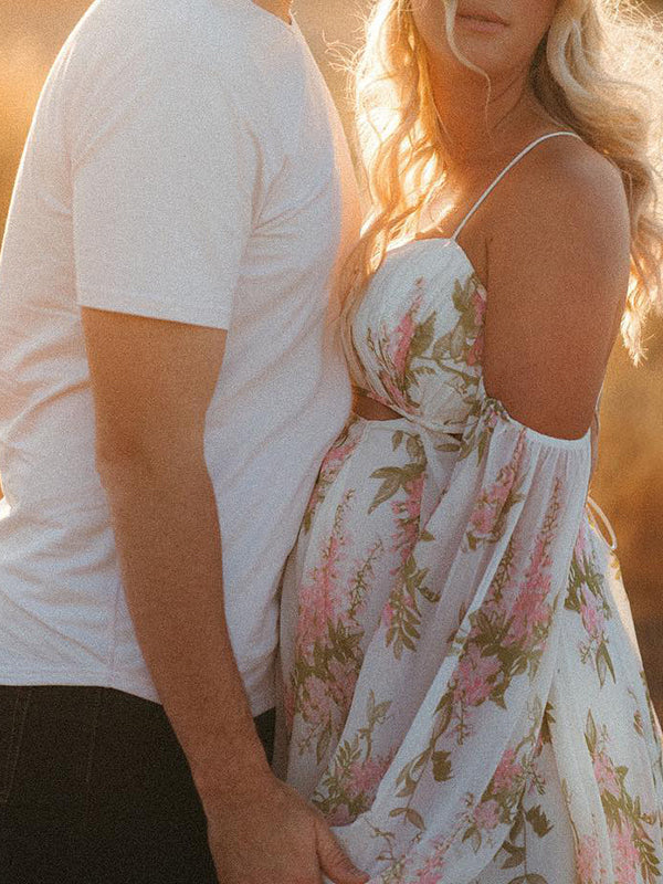 Momyknows White Floral Cut Out Off Shoulder Backless Cami Big Swing Elegant Vacation Maternity Hobo Photoshoot Baby Shower Maxi Dress Momyknows White Floral Cut Out Off Shoulder Backless Cami Big Swing Elegant Vacation Maternity Hobo Photoshoot Baby Shower Maxi Dress