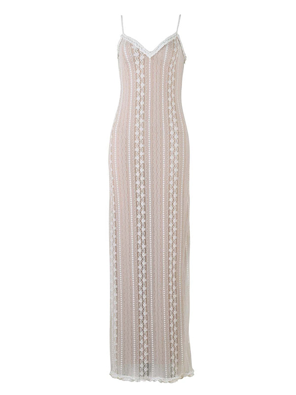 cami floor-length dress in ivory Ulla Johnson | Women's Elaria Cami Silk Gown in with Lace Up in White White Ruffled Sleeveless Maxi - Size 2 | Black Tie | Evening