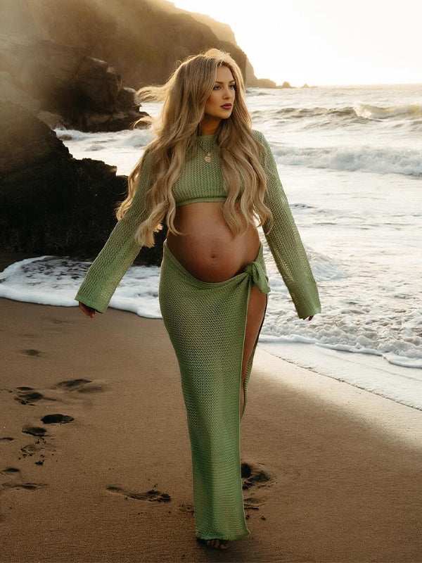 Momyknows 2-in-1 Cut Out Side Slit Fashion Vacation Cover Up Beach Photoshoot Maternity Maxi Dress Momyknows 2-in-1 Cut Out Side Slit Fashion Vacation Cover Up Beach Photoshoot Maternity Maxi Dress