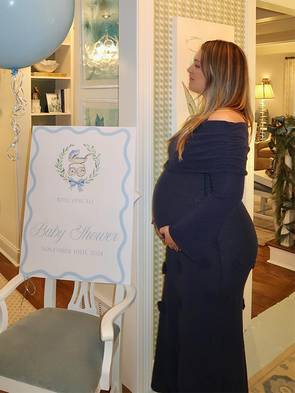 Momyknows Navy Blue Off Shoulder 3D Flowers Flare Sleeve Mermaid Bodycon Photoshoot Baby Shower Maternity Maxi Dress Navy Blue / L Momyknows Navy Blue Off Shoulder 3D Flowers Flare Sleeve Mermaid Bodycon Photoshoot Baby Shower Maternity Maxi Dress Navy Blue / L