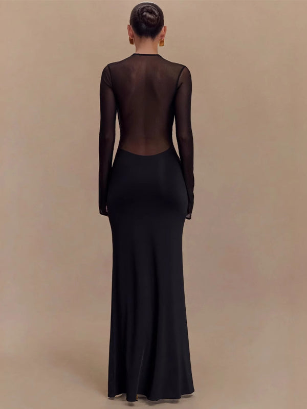 sheer black maternity dress MaterniChic Pregnant Women's Elegant Mesh Sheer Off Shoulder Frill Trim Dress, Summer Fall