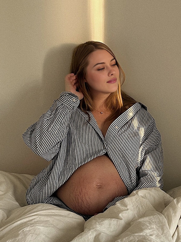 Momyknows Black Striped Baby Shower Maternity Blou