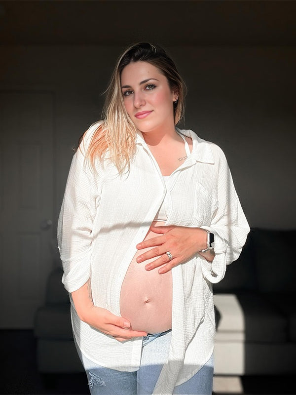 Momyknows White Plain Streetwear Maternity Cardigan