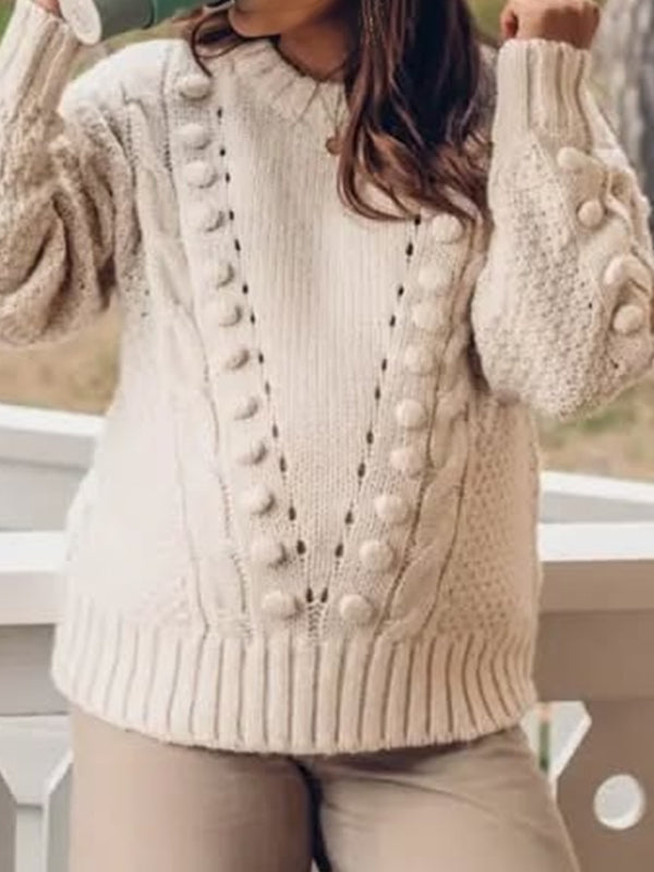 Momyknows Rice White Oversize Knit Maternity Sweaters
