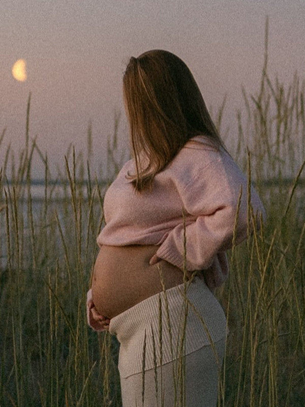 Momyknows Pink Ttrendy Baby Shower Maternity Solid Sweater