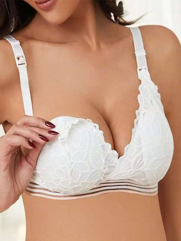 Momyknows Lace No Steel Ring Breastfeeding Maternity Nursing Bra